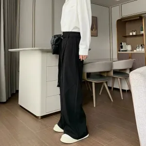 Wide-Leg Casual Pants with Belt