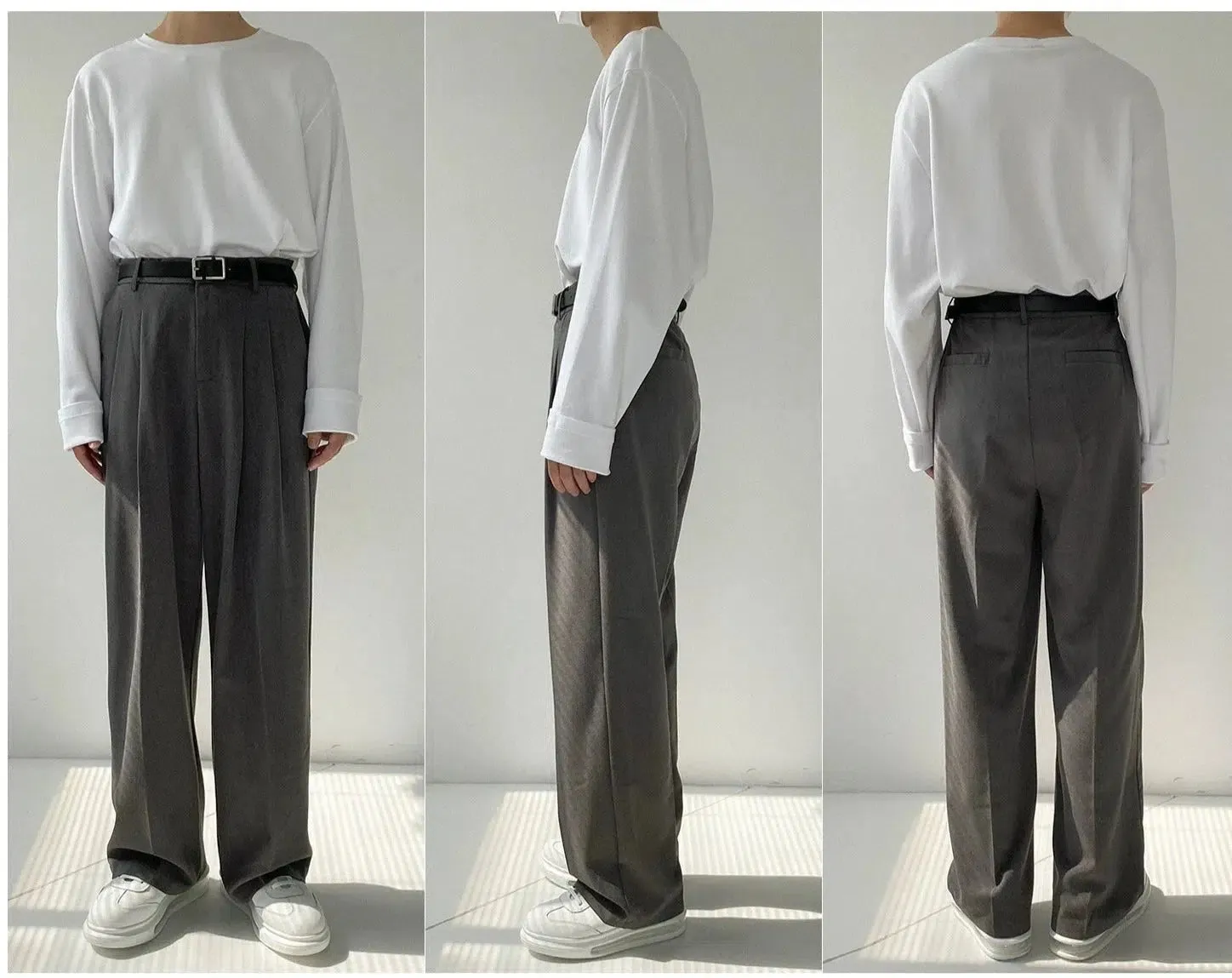 Wide-Leg Drape Suit Pants