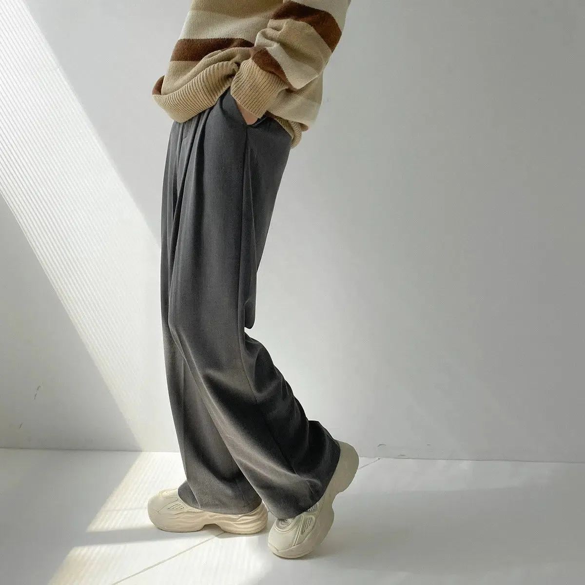 Wide-Leg Drape Suit Pants