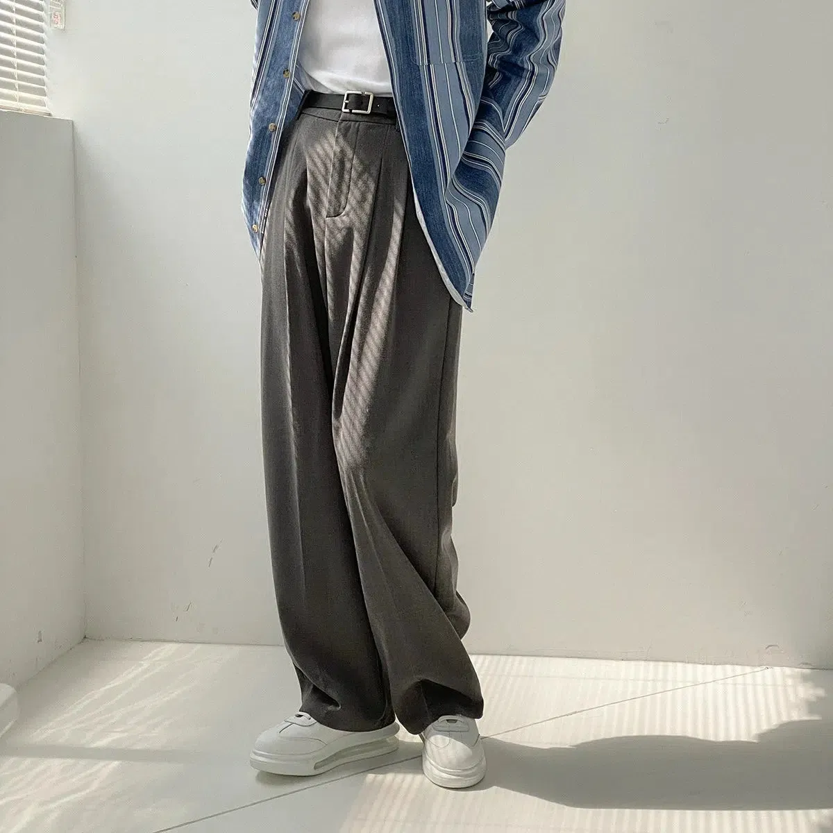 Wide-Leg Drape Suit Pants