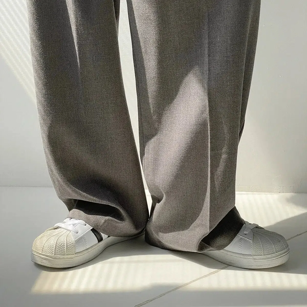 Wide-Leg Drape Suit Pants