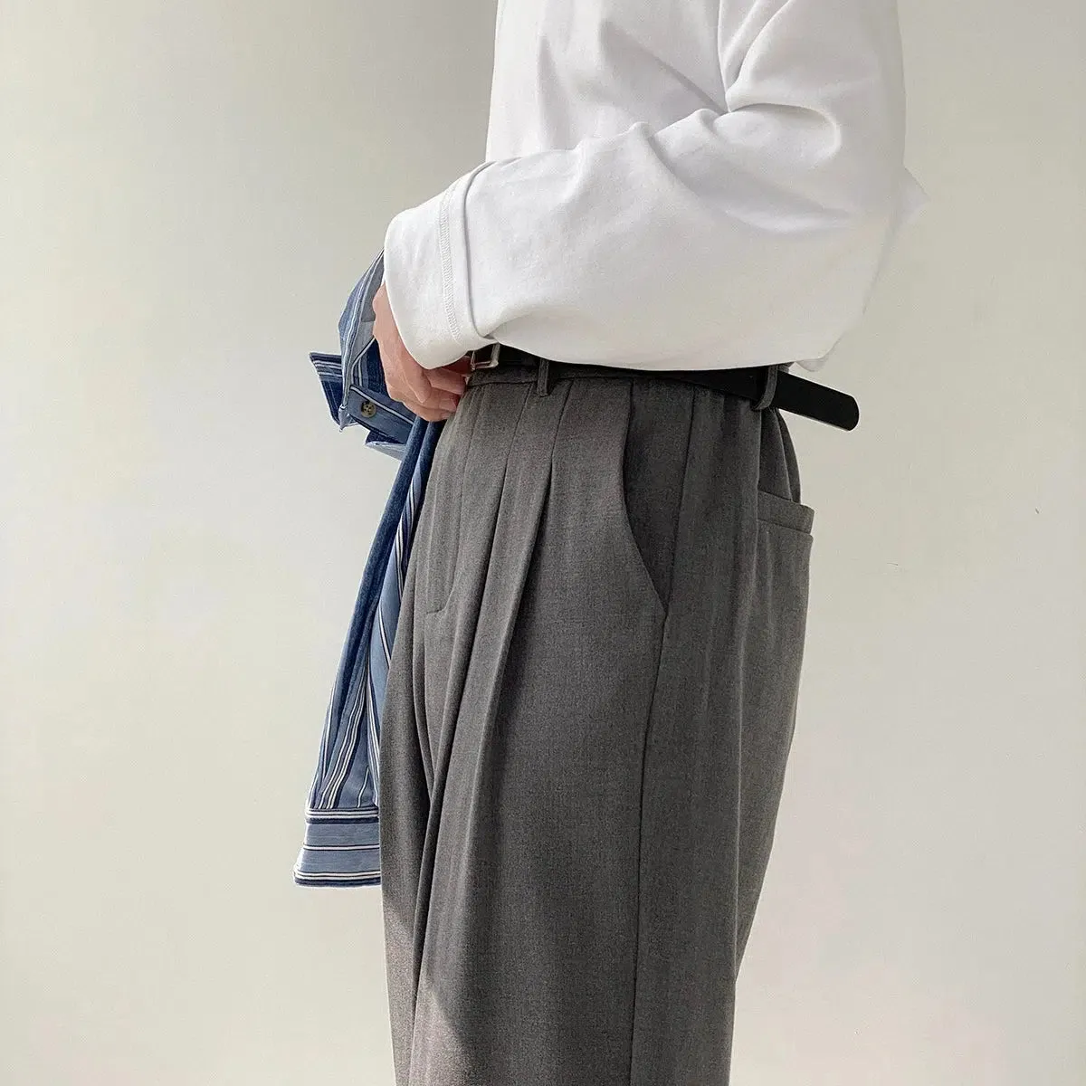 Wide-Leg Drape Suit Pants
