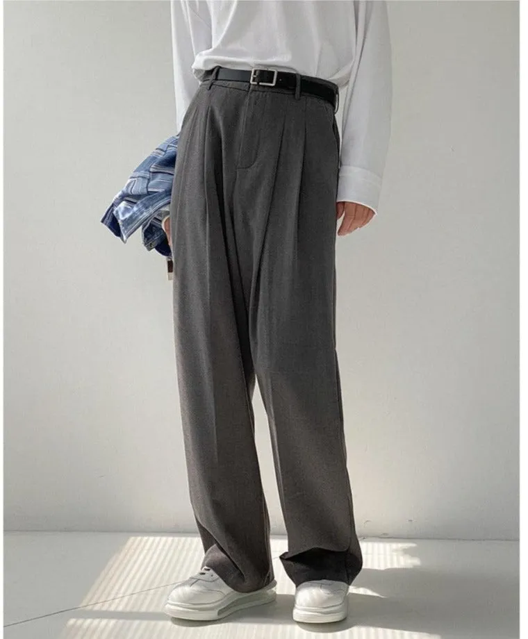 Wide-Leg Drape Suit Pants