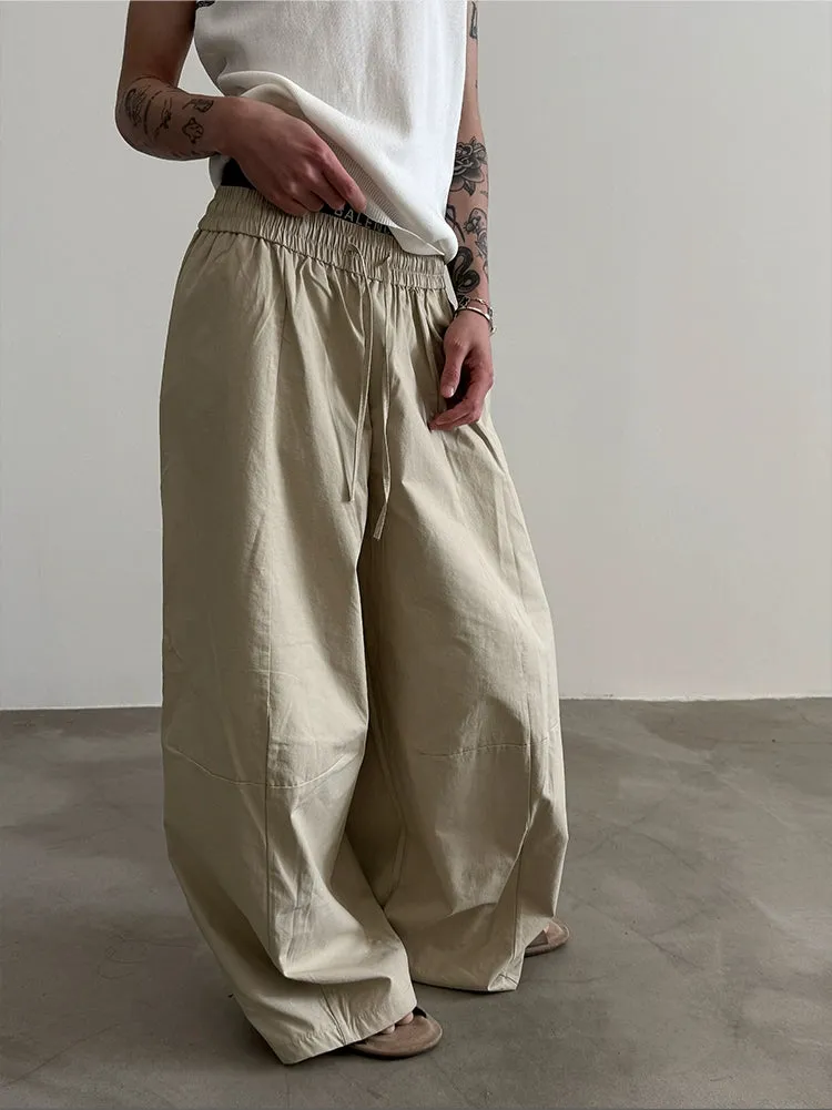 Wide-Leg Drawstring Pants