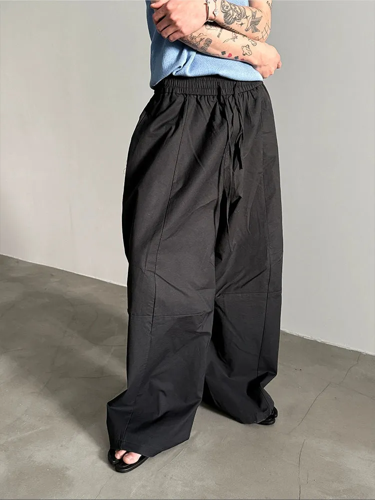Wide-Leg Drawstring Pants
