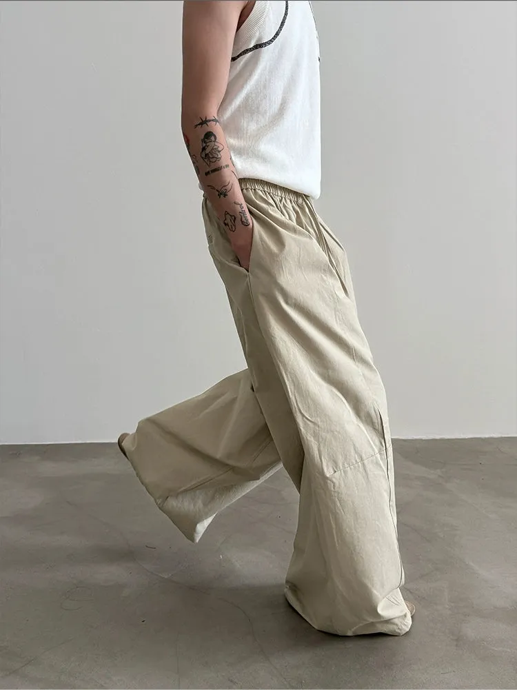 Wide-Leg Drawstring Pants