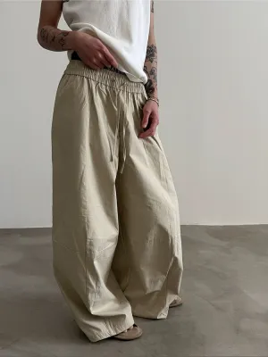 Wide-Leg Drawstring Pants