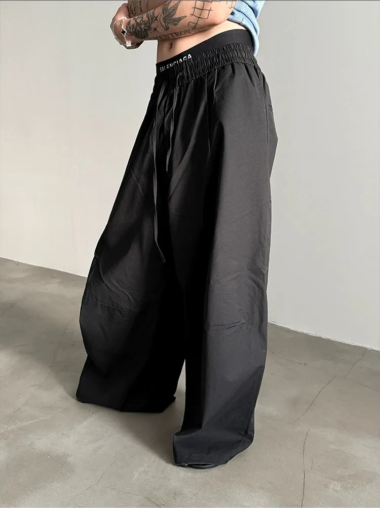 Wide-Leg Drawstring Pants