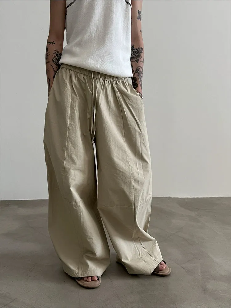 Wide-Leg Drawstring Pants