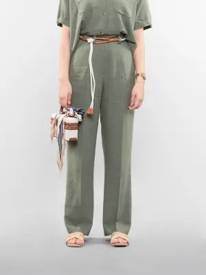 Wide-leg linen pants