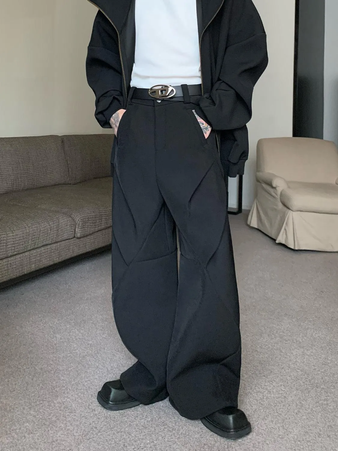 Wide Leg Mopping Pants