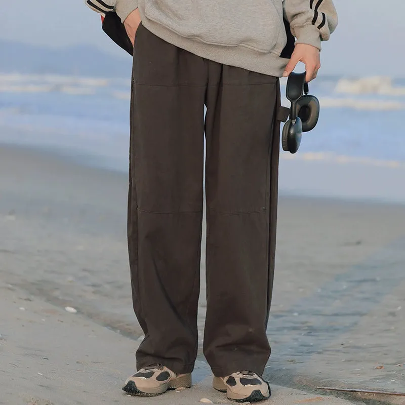Wide-leg Straight Trousers