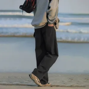 Wide-leg Straight Trousers
