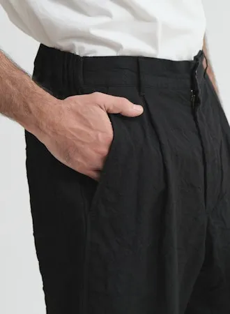 WO/LI Tumbler Single Pleated Wide Pants | Navy