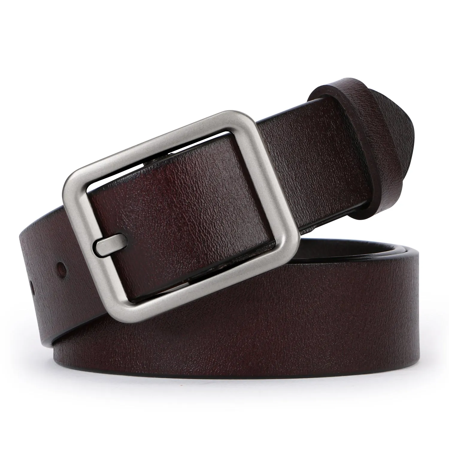 Women Leather Belt for Jeans Pants Plus Size Casual Ladies Belt with Alloy Square Buckle By JASGOOD