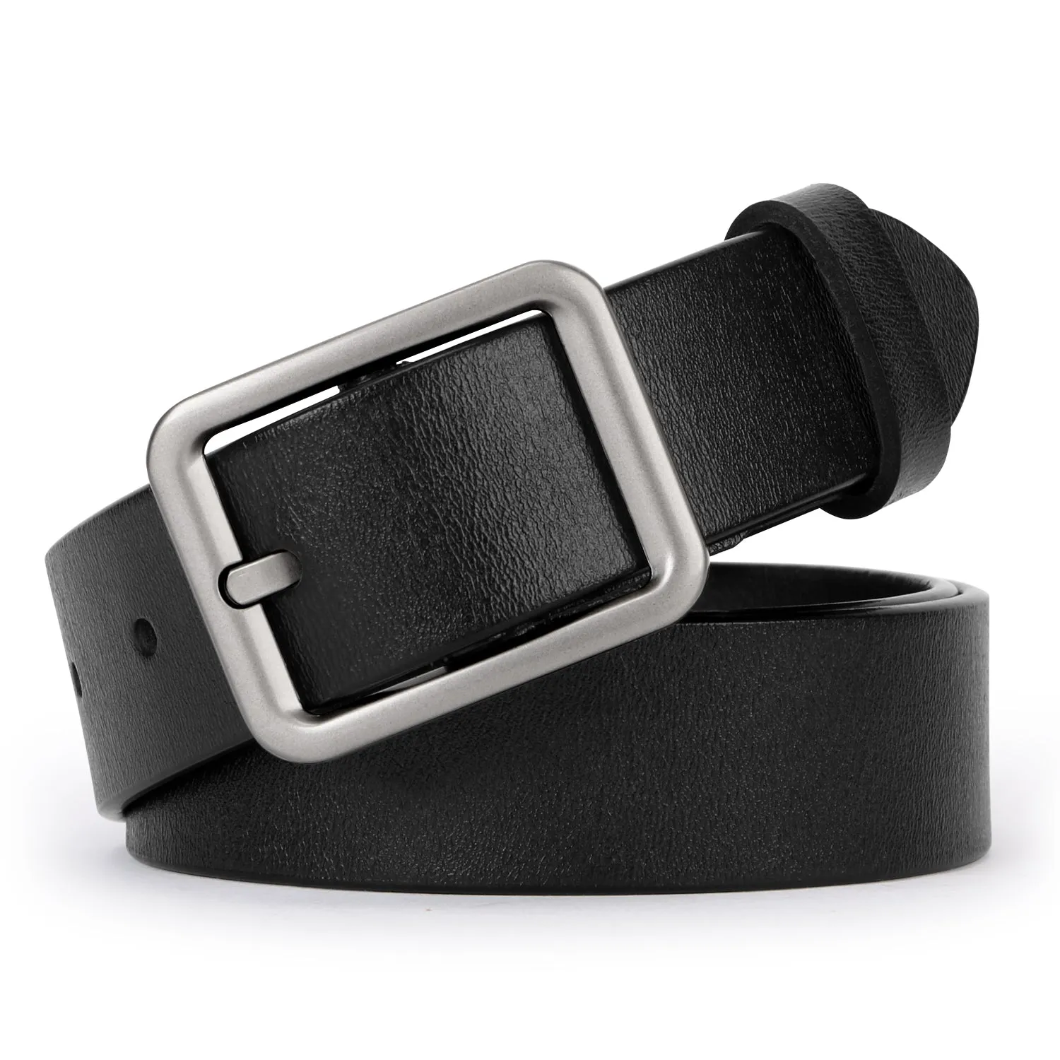 Women Leather Belt for Jeans Pants Plus Size Casual Ladies Belt with Alloy Square Buckle By JASGOOD