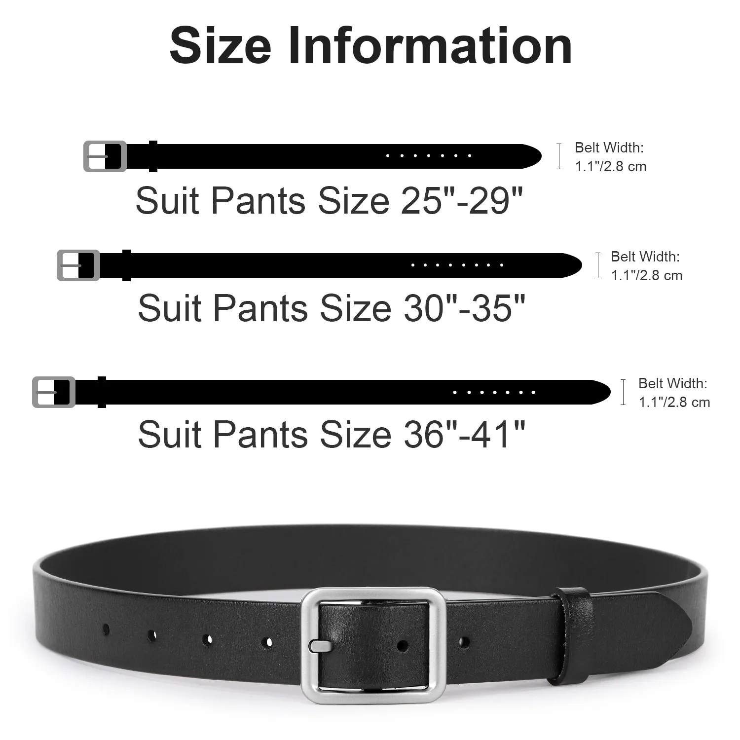 Women Leather Belt for Jeans Pants Plus Size Casual Ladies Belt with Alloy Square Buckle By JASGOOD