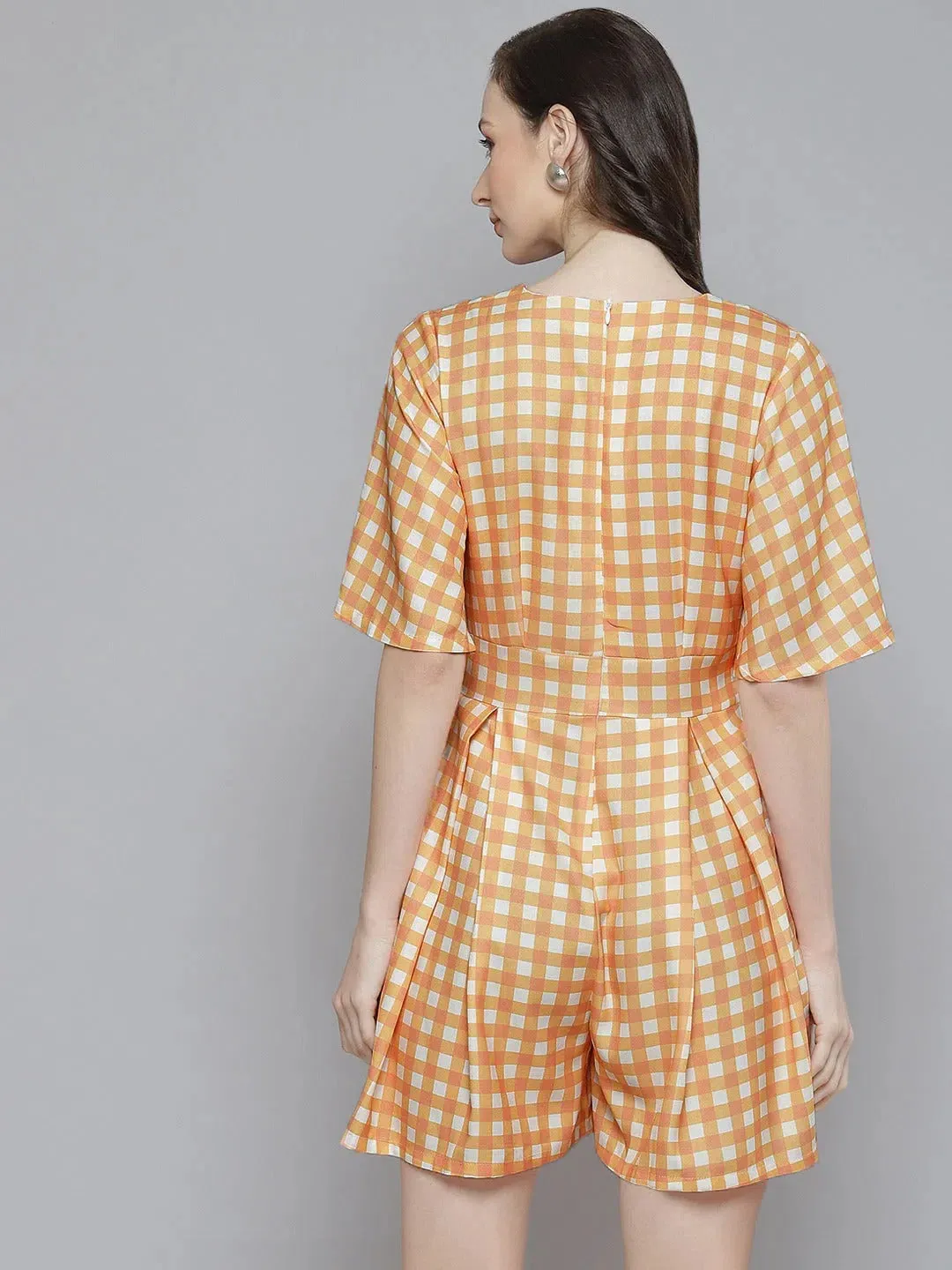 Women Printed Orange Jumpsuits & Sets