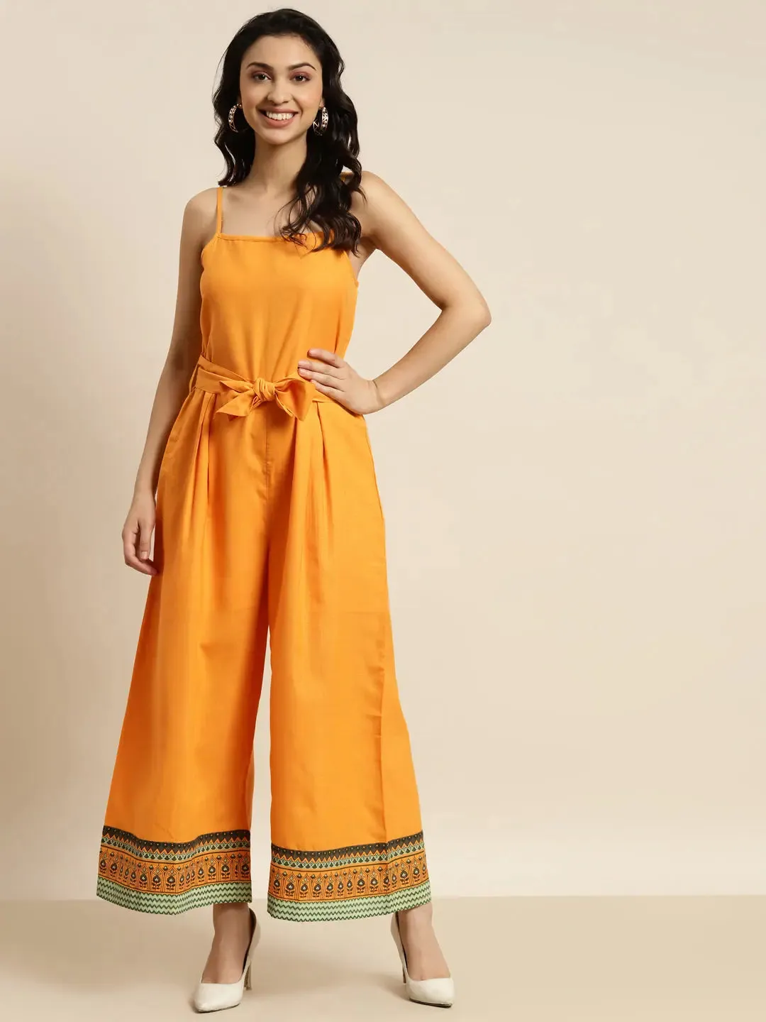 Women Printed Yellow Jumpsuits & Sets