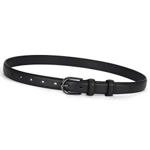 Women Skinny Leather Belt  Fashion Dress Jeans Belt with Single Prong Buckle