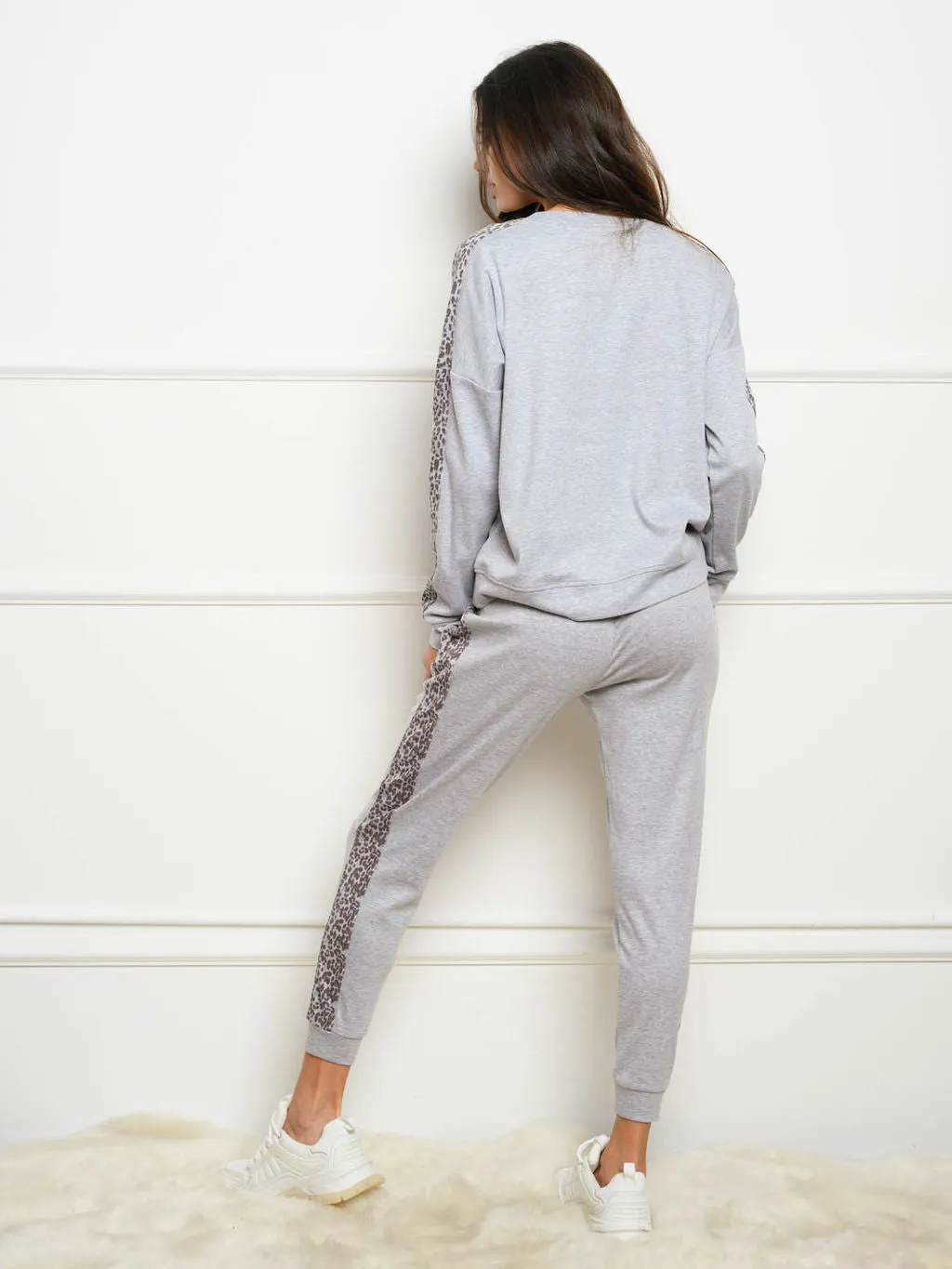 WOMEN'S ANIMAL PRINTED PANEL 2PC. JOGGER SET