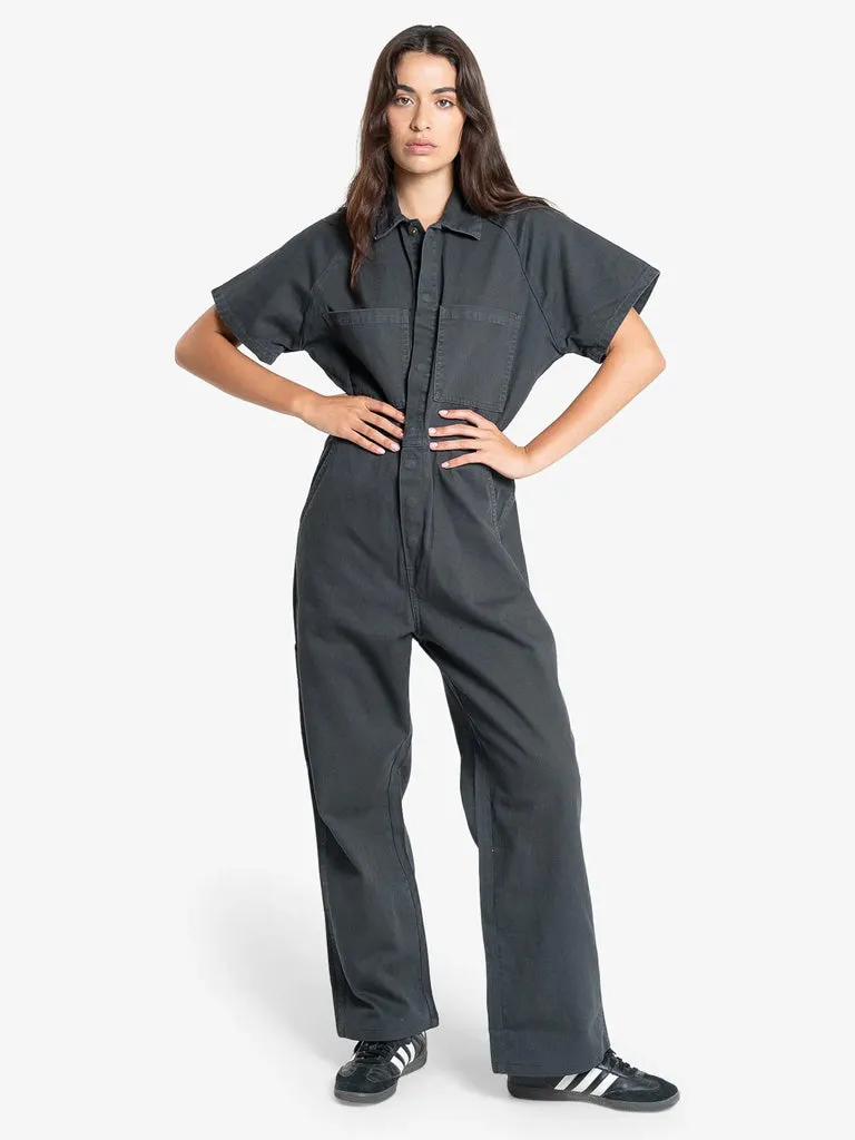 Women's Carpenter Short Sleeve Coverall - Dark Charcoal