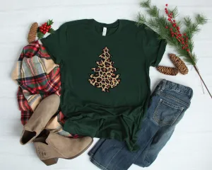 Womens Cheetah Christmas T-Shirt