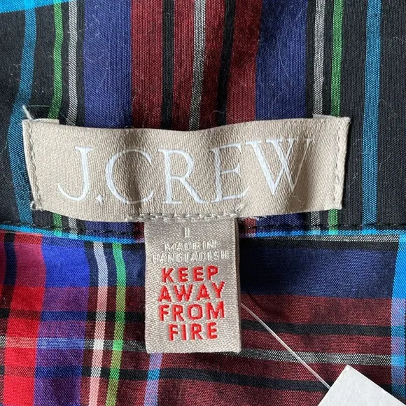 Women’s J.Crew Pajamas Stewart Tartan Cottonn Poplin New Large NWT Plaid