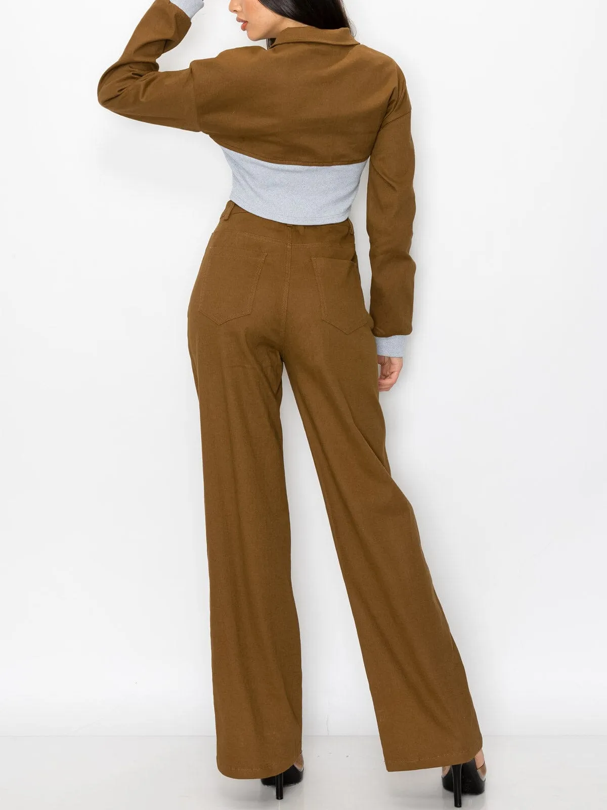 WOMEN'S LONG SLEEVE JACKET & PANTS COLORBLOCK 2PC SET