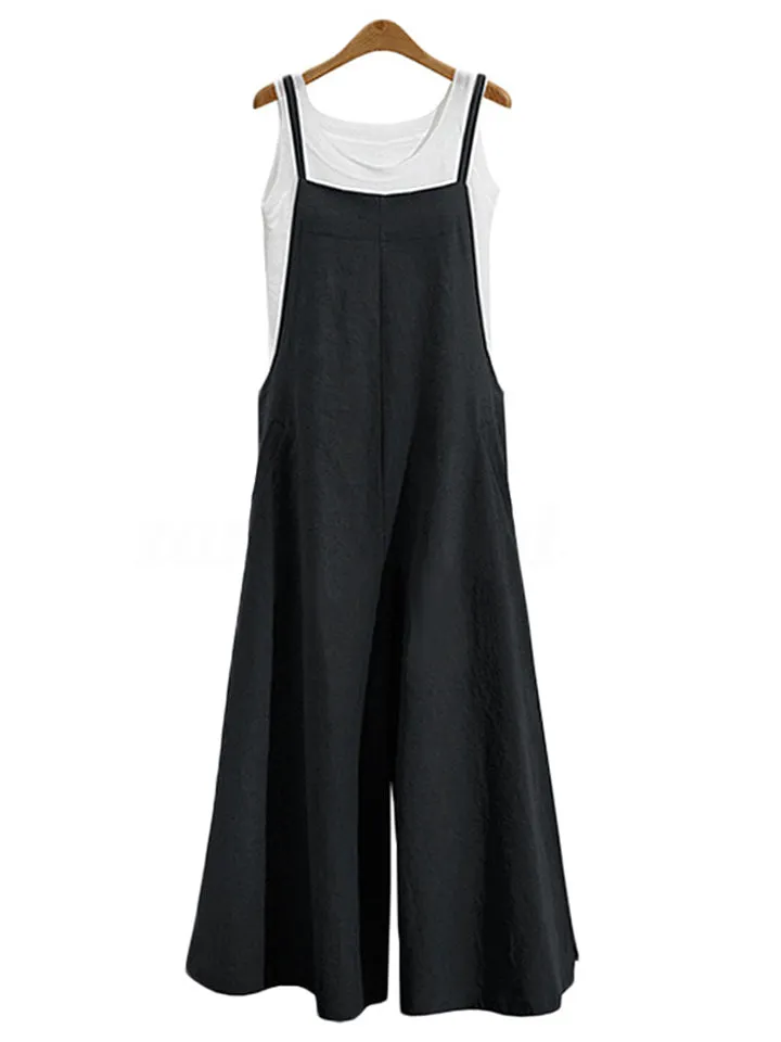 Women’s Loose Fit Wide Leg Jumpsuit Dungarees