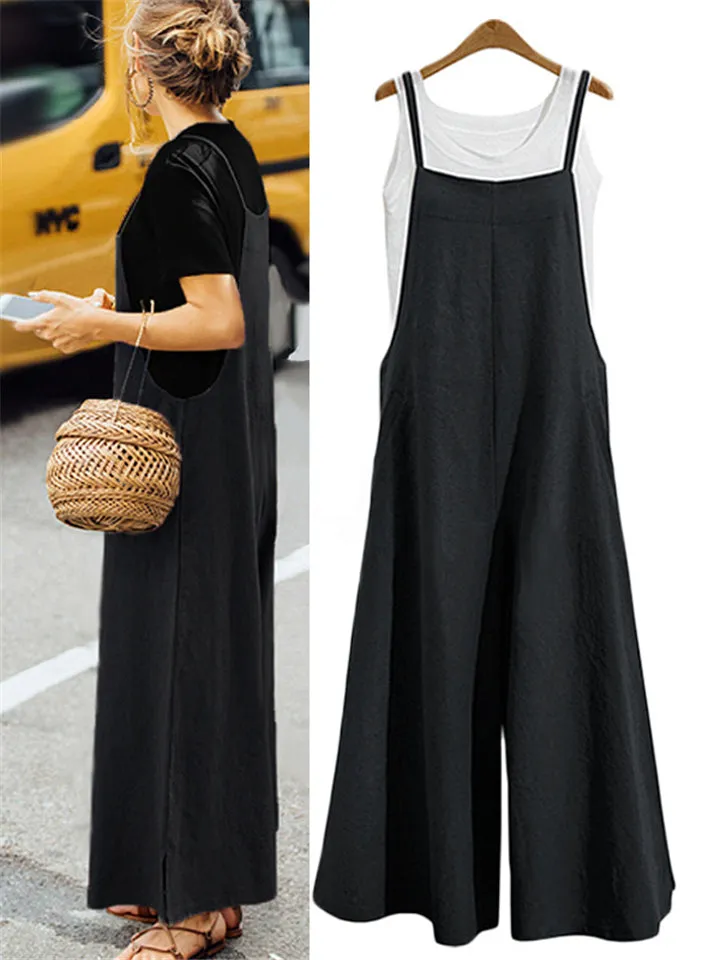 Women’s Loose Fit Wide Leg Jumpsuit Dungarees