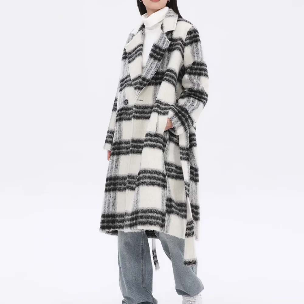 Women's Plaid Lapel Wool Jacket