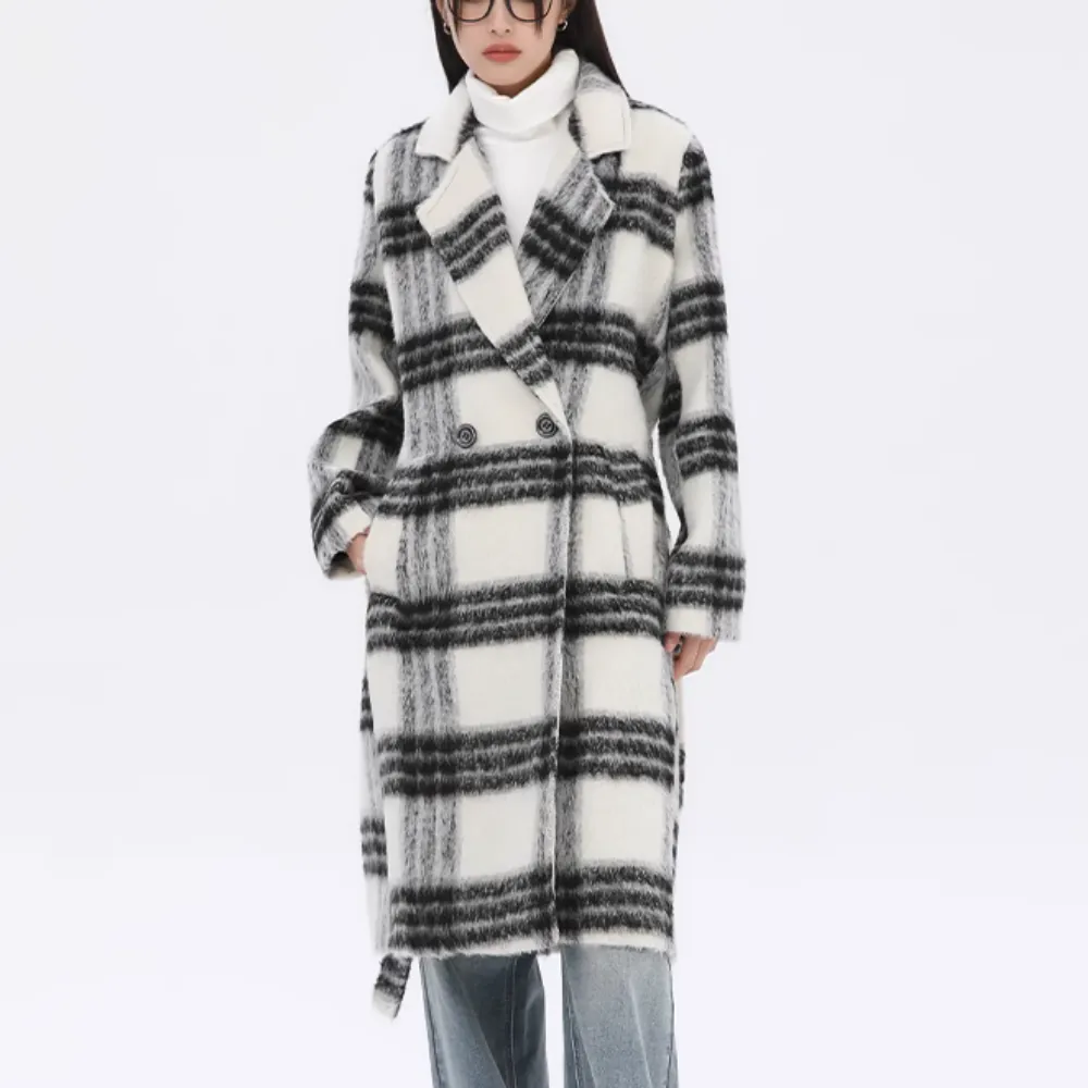 Women's Plaid Lapel Wool Jacket