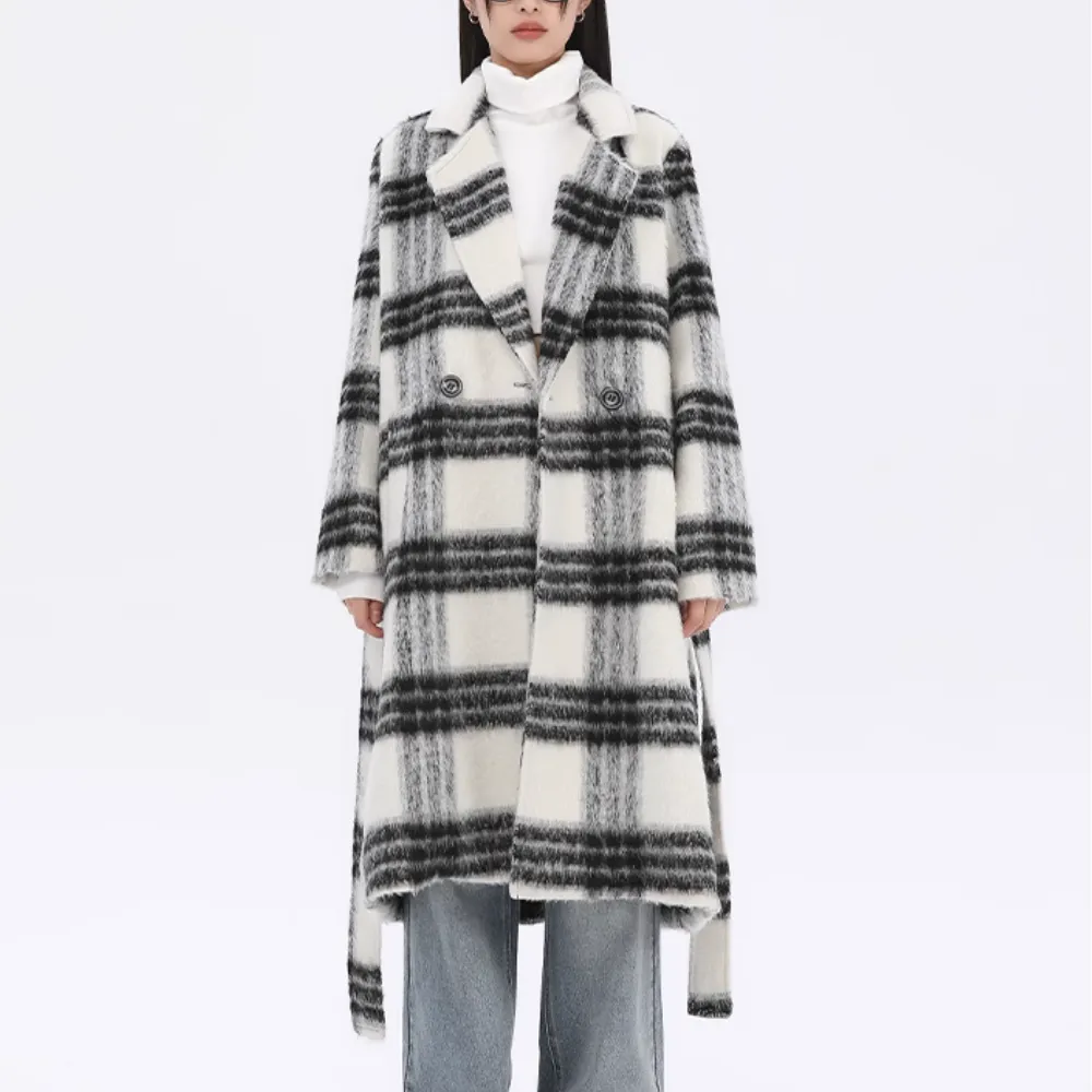 Women's Plaid Lapel Wool Jacket