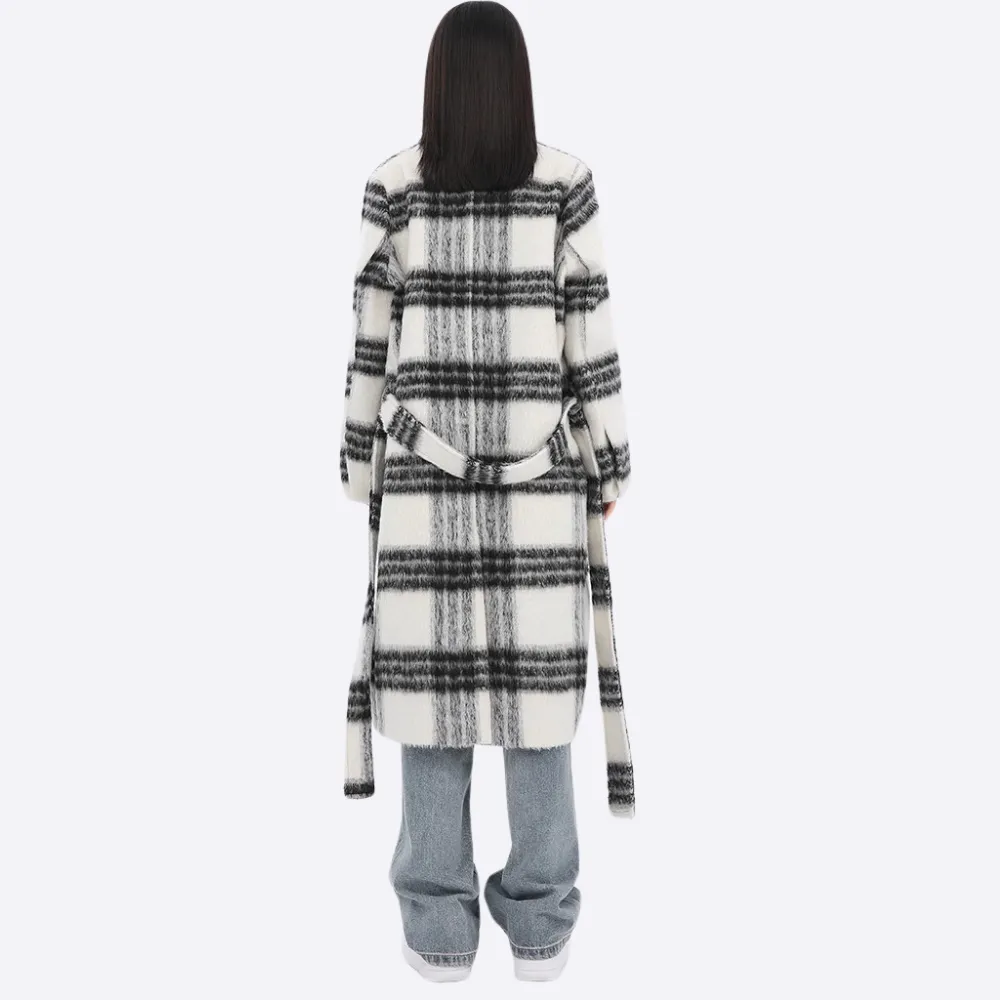 Women's Plaid Lapel Wool Jacket