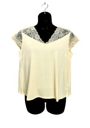 WOMENS PLUS SIZE XXL - SUZY SHIER, Shortsleeve Dress Top, Lace Accents NWT B20