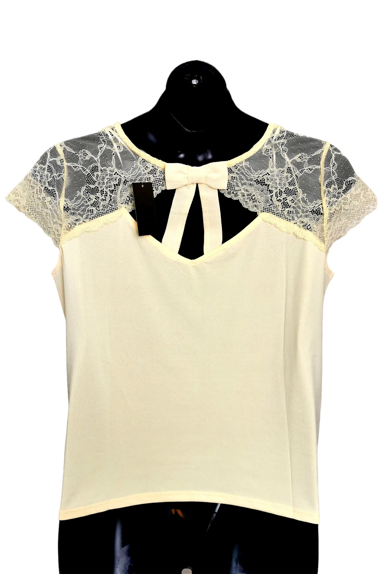 WOMENS PLUS SIZE XXL - SUZY SHIER, Shortsleeve Dress Top, Lace Accents NWT B20