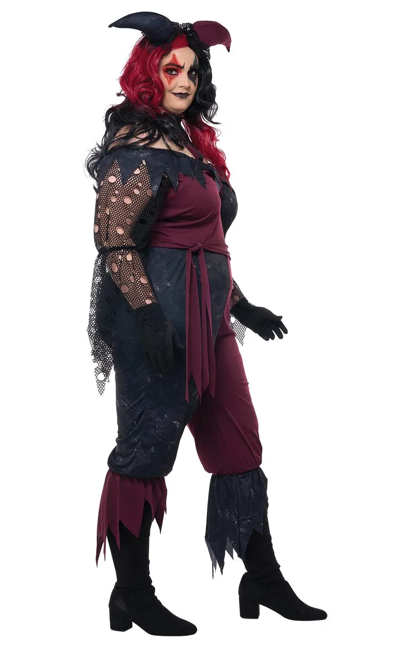 Womens Psycho Jester Plus Size Costume