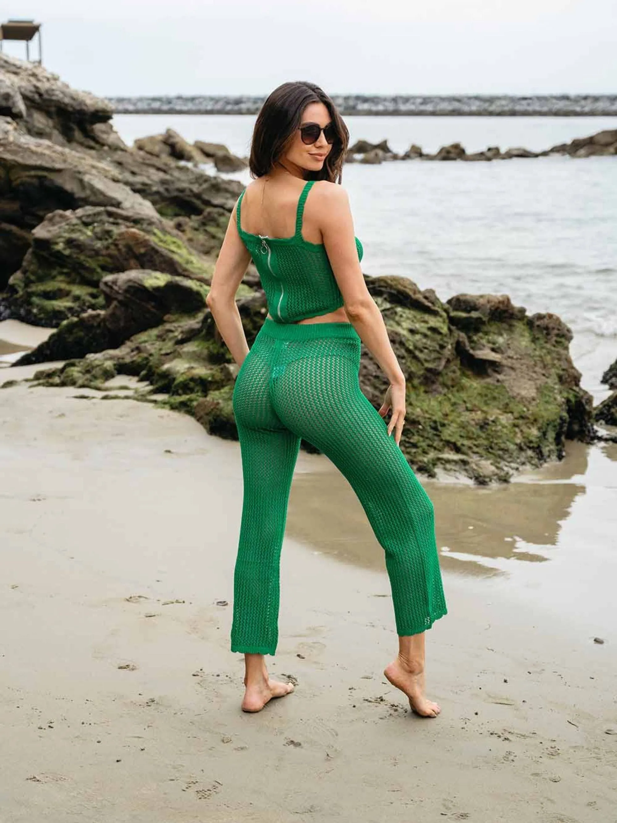 WOMEN'S SLEEVELESS CROP TOP & WIDE LEG PANTS 2PC SET