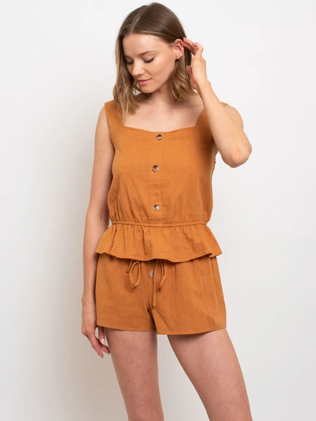 WOMEN'S WOVEN SHORT SET