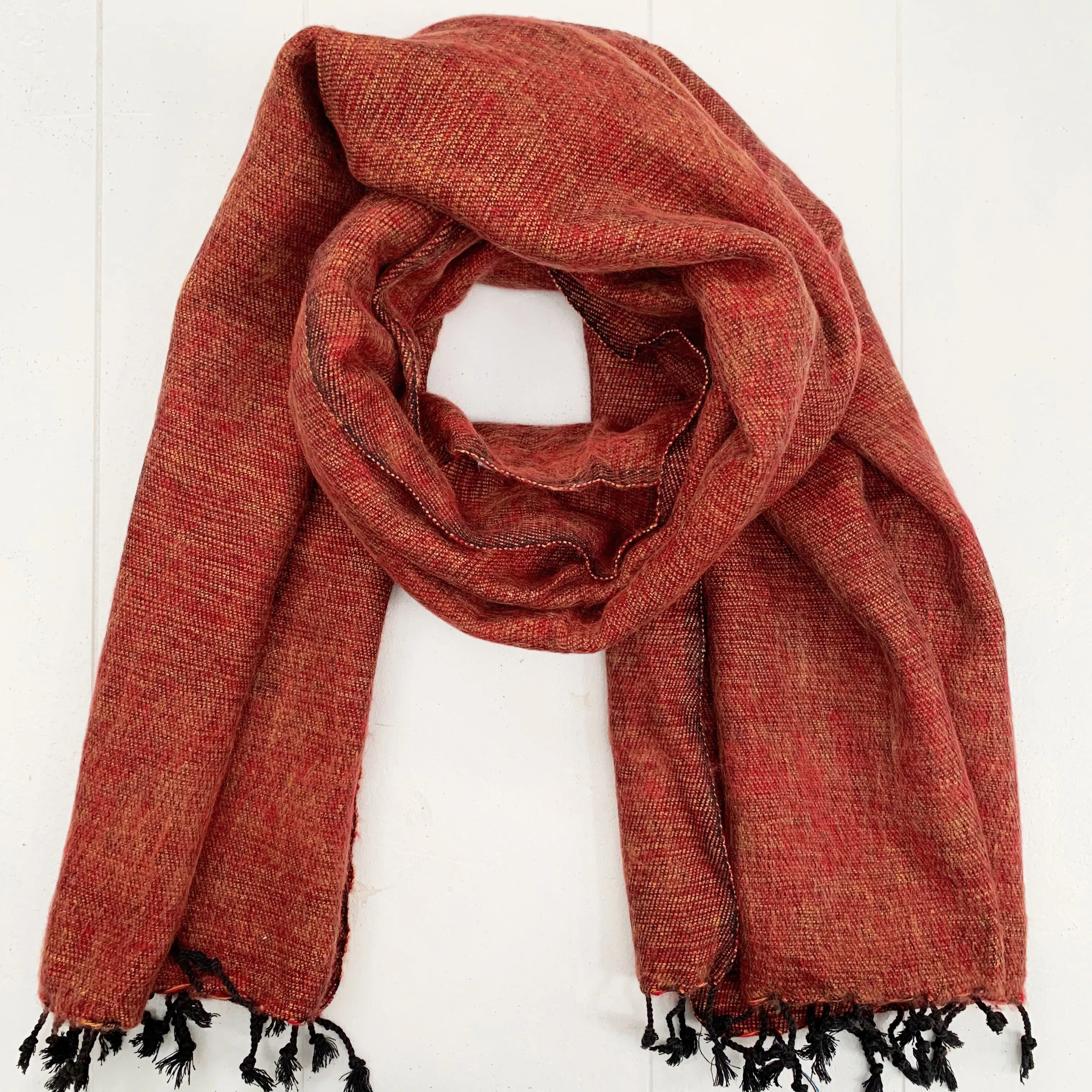 WOOL BLEND “AMBER” STRIPED SHAWL 80x195CM