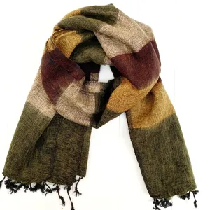 WOOL BLEND “AUTUMN LEAVES” STRIPED SHAWL 80x195CM