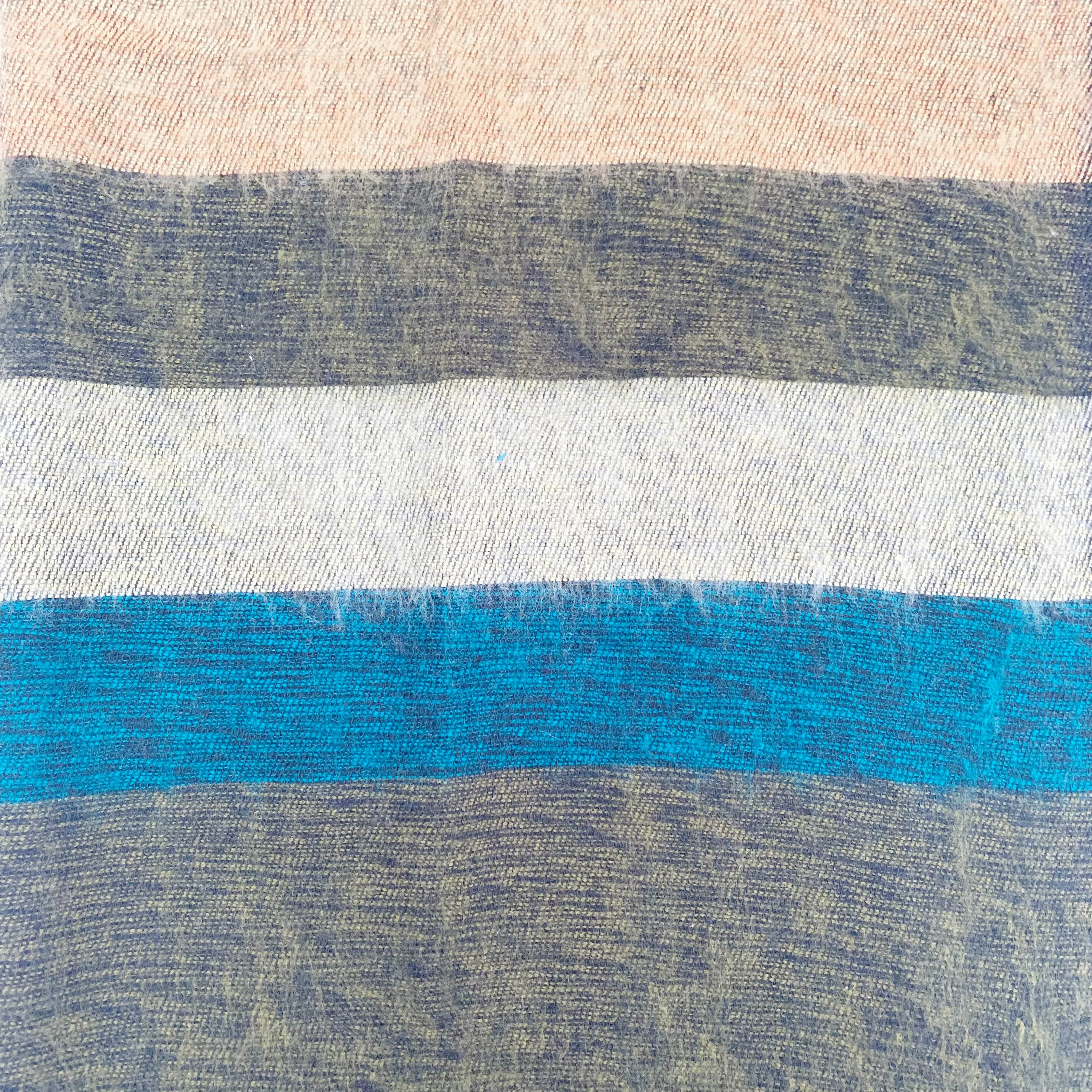WOOL BLEND “FOREST” STRIPED SHAWL 80x195CM