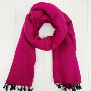 WOOL BLEND “FUCHSIA” STRIPED SHAWL 80x195CM