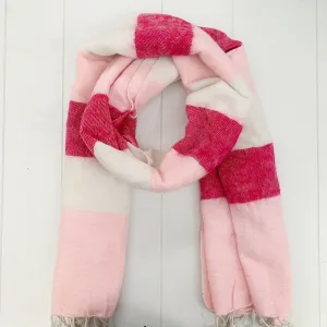 WOOL BLEND “PINK STRIPE” SHAWL 80x195CM