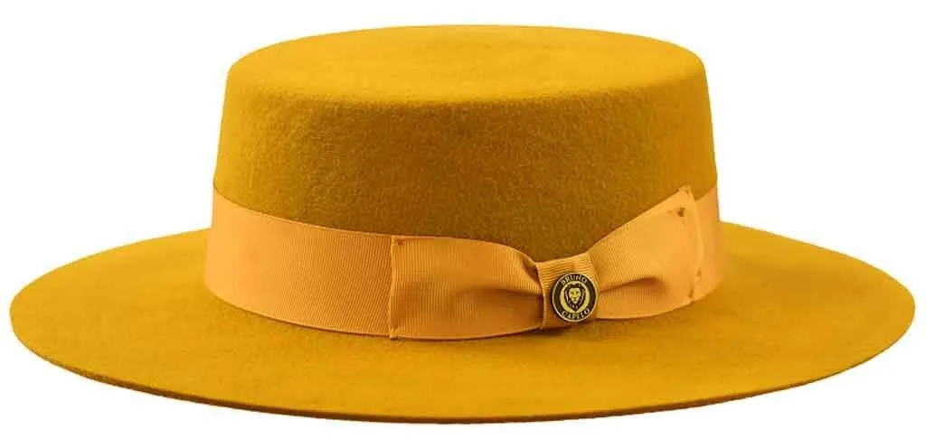 Wool Felt Flat Brim Gaucho/Boater Hat