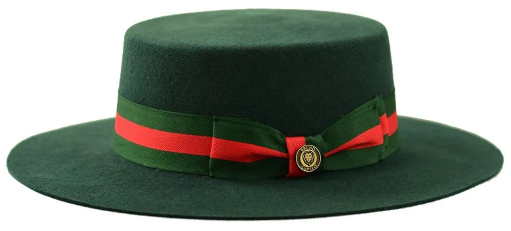 Wool Felt Flat Brim Gaucho/Boater Hat