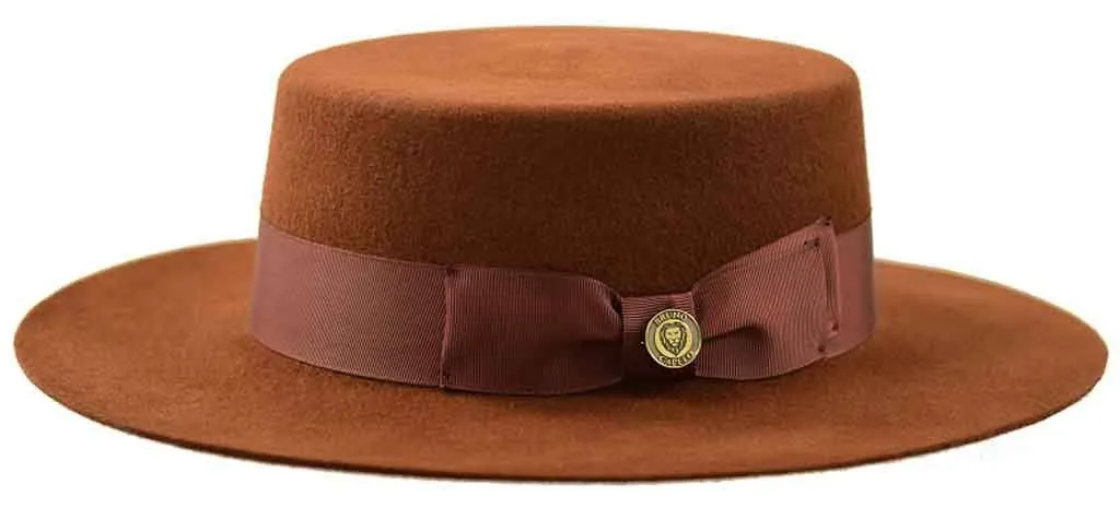 Wool Felt Flat Brim Gaucho/Boater Hat
