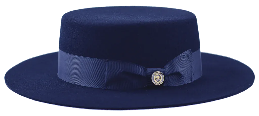 Wool Felt Flat Brim Gaucho/Boater Hat