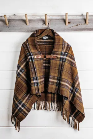 Wool Plaid Poncho